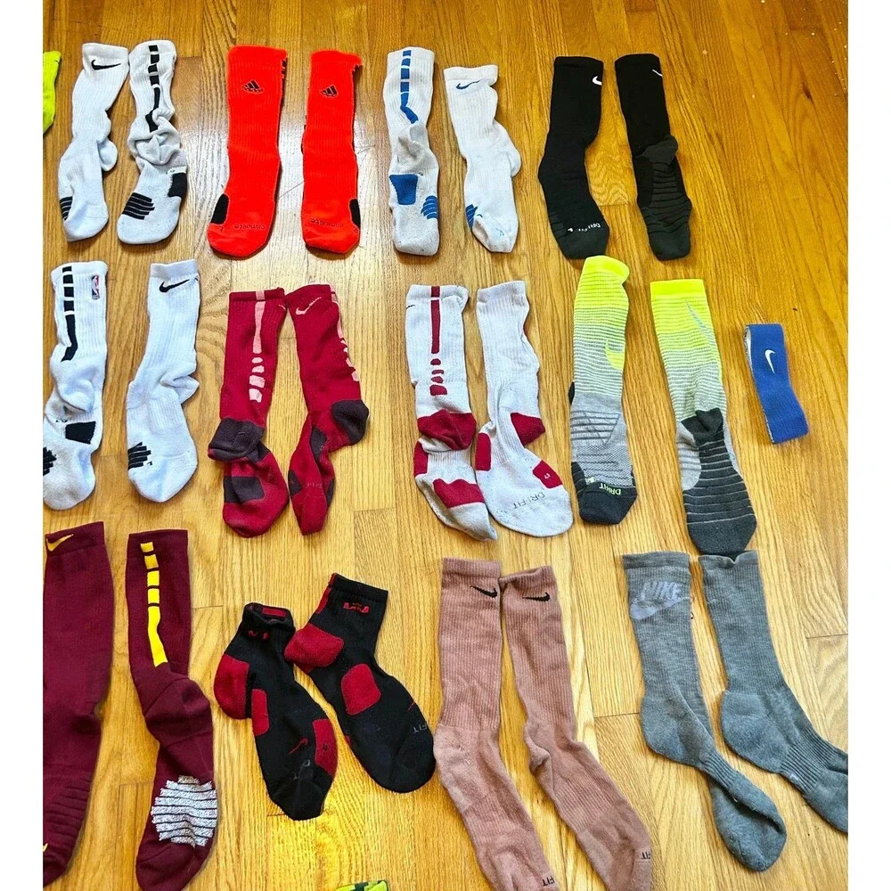 Huge Mens Nike Elite, Dri Fit, Under Armour, Adidas, Bombas Socks Headband Lot